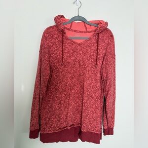 Athleta Coral Floral Hoodie Oversized Sweatshirt M